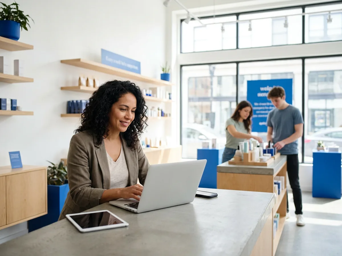 Dueña de comercio usando VeoTime para controlar la asistencia del personal de sus locales