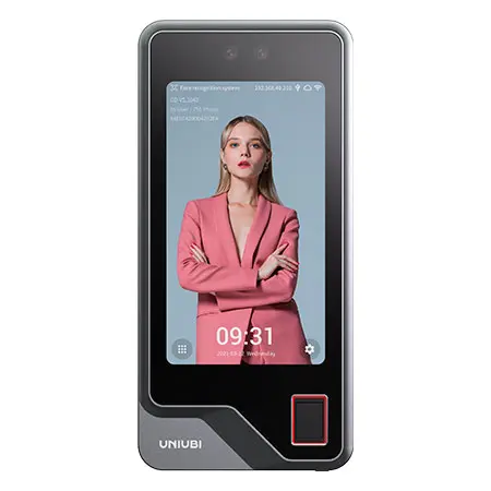 relojes - Uface 5 Pro FP con doble biometría: reconocimiento facial y huella digital para máxima seguridad.